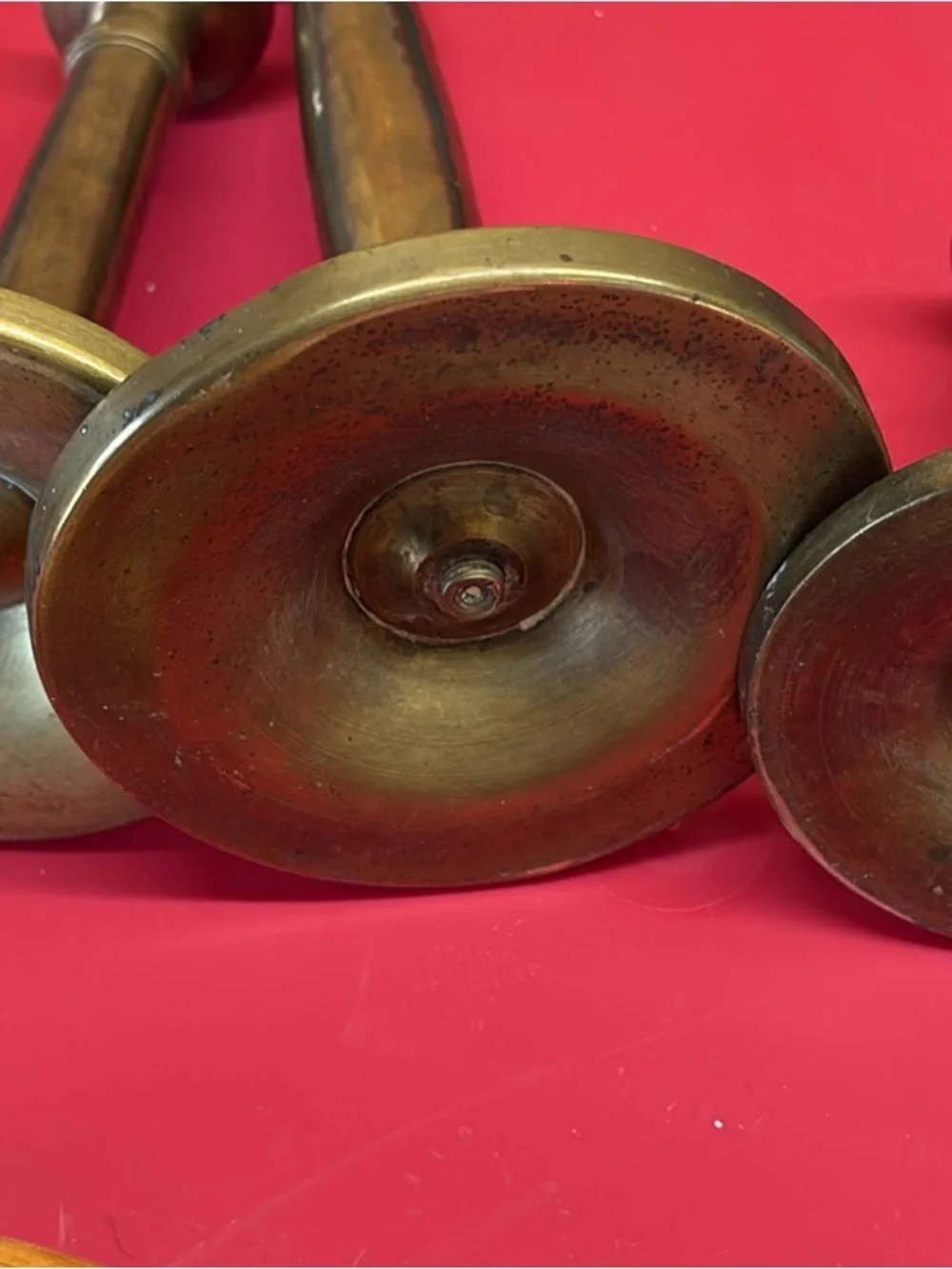 Unbranded Antique Brass Candlestick Set - Brass Finish - Picture 2 of 2